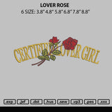 Lover Rose Embroidery File 6 sizes