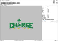 Charge Football Embroidery