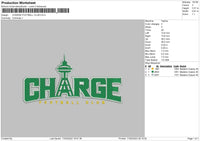 Charge Football Embroidery