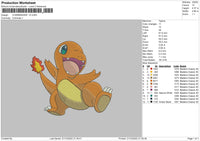 Charmander V03 Embroidery FIle 6 sizes