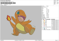 Charmander V03 Embroidery FIle 6 sizes