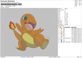 Charmander V03 Embroidery FIle 6 sizes