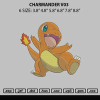 Charmander V03 Embroidery FIle 6 sizes