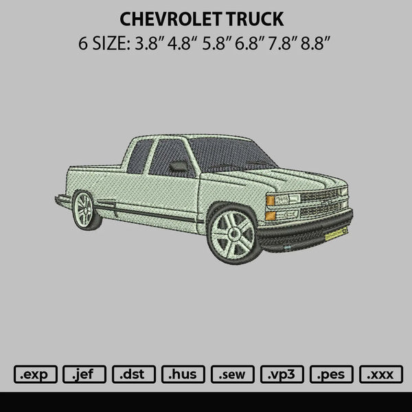 Chevrolet Truck Embroidery File 6 sizes