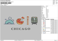 Chicago Embroidery File 6 sizes