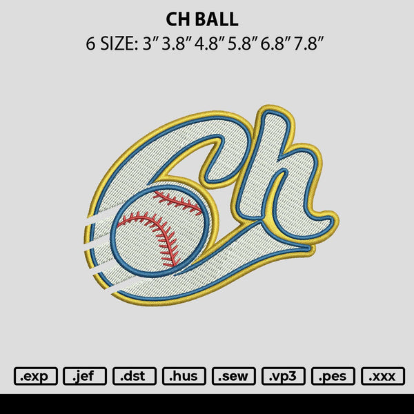 Ch Ball Embroidery File 6 sizes