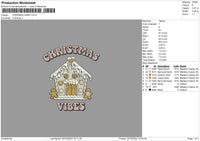 Xmas House Embroidery File 6 sizes