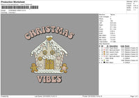 Xmas House Embroidery File 6 sizes