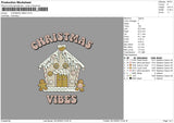 Xmas House Embroidery File 6 sizes