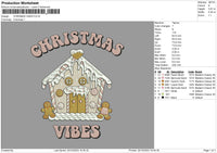 Xmas House Embroidery File 6 sizes