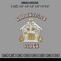 Xmas House Embroidery File 6 sizes