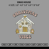 Xmas House Embroidery File 6 sizes