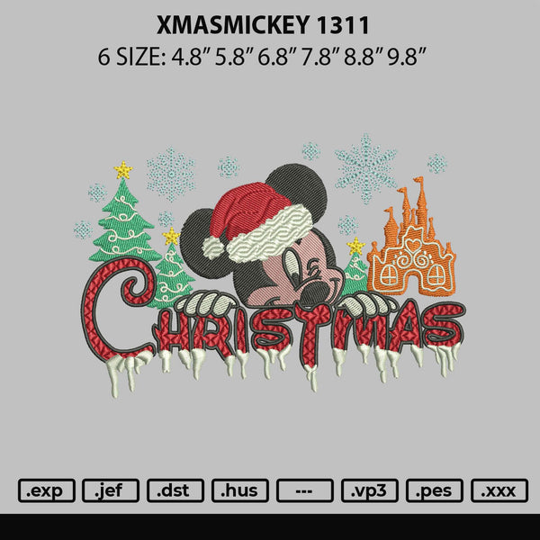 Xmasmickey 1311 Embroidery File 6 sizes