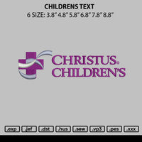 Childrens Text Embroidery File 6 sizes