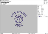 City Champs Embroidery File 6 sizes