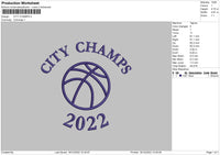 City Champs Embroidery File 6 sizes