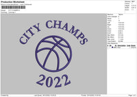 City Champs Embroidery File 6 sizes