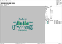 Trees City Embroidery File 6 sizes