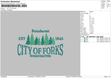 Trees City Embroidery File 6 sizes