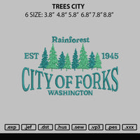 Trees City Embroidery File 6 sizes