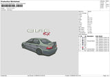 Civic Ex Embroidery File 6 sizes