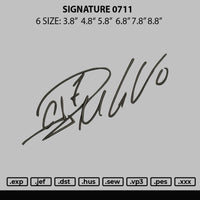 Signature 0711 Embroidery File 6 sizes