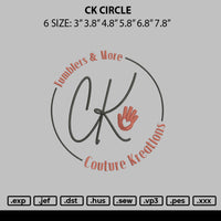 Ck Circle Embroidery File 6 sizes