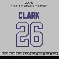 Clark Embroidery File 6 sizes