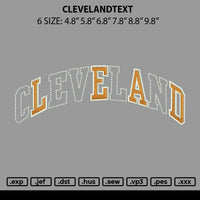 Clevelandtext Embroidery File 6 sizes