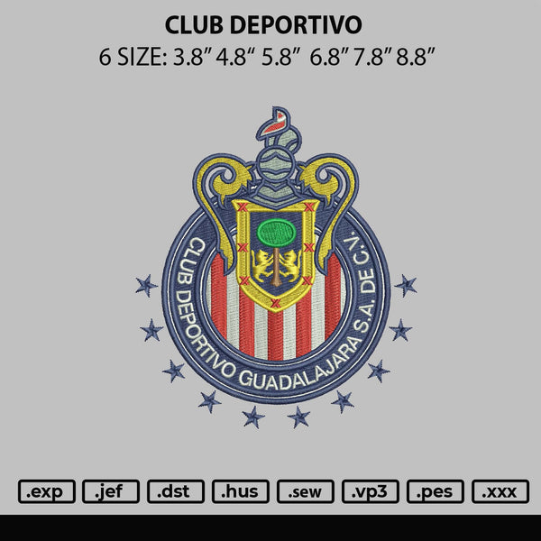 Club Deportivo Embroidery File 6 sizes