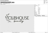 CLUBHOUSE BEAUTY Embroidery