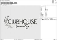 CLUBHOUSE BEAUTY Embroidery