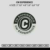 Cm Experience Embroidery File 6 sizes