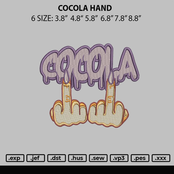 Cocola Hand Embroidery File 6 sizes