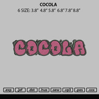 Cocola Embroidery File 6 sizes