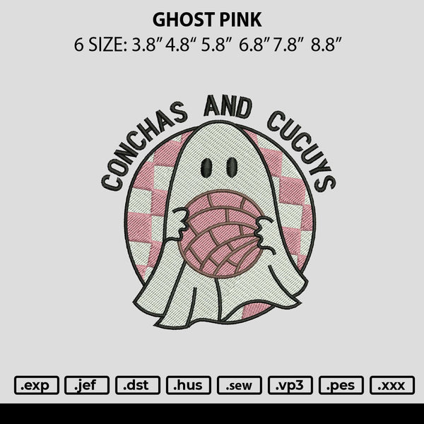 Ghost Pink Embroidery File 6 sizes