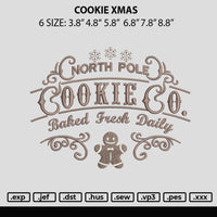 Cookie Xmas Embroidery File 6 sizes