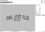 Aunt Club Embroidery File 6 sizes