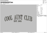 Aunt Club Embroidery File 6 sizes