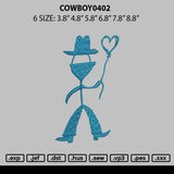 Cowboy0402 Embroidery File 6 sizes