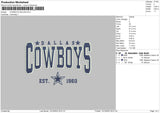 Dallas Cowboys Embroidery File 6 sizes