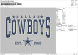 Dallas Cowboys Embroidery File 6 sizes