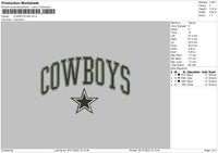 Cowboys Star Embroidery File 6 sizes