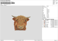 Cow Highland Embroidery File 6 sizes