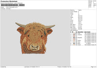 Cow Highland Embroidery File 6 sizes