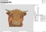 Cow Highland Embroidery File 6 sizes