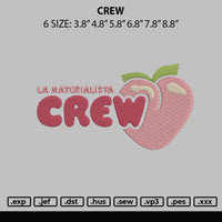 Crew Embroidery File 6 sizes