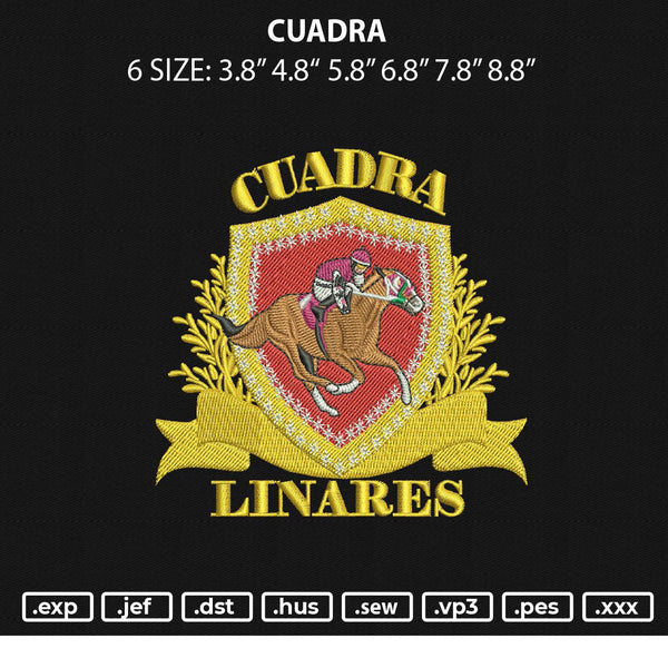 Cuadra Embroidery File 6 sizes