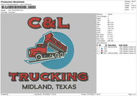 Cnl Trucking Embroidery File 6 sizes