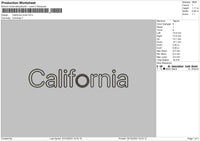 California C Embroidery File 6 sizes